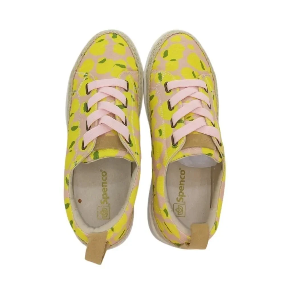 SPENCO Orthotic Womens Pink/Yellow Design Casual Sneakers - Size: 8B